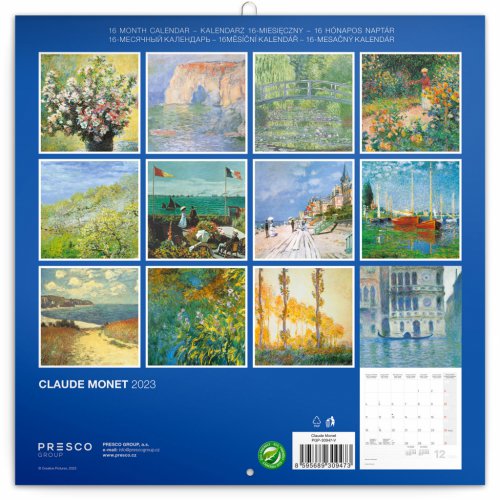 Poznámkový kalendář Claude Monet 2023, 30 × 30 cm - obrázek