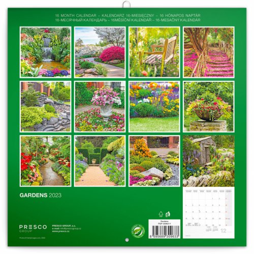 Poznámkový kalendář Zahrady 2023, 30 × 30 cm - obrázek