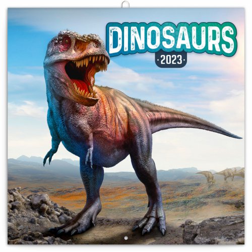 Poznámkový kalendář Dinosauři 2023, 30 × 30 cm
