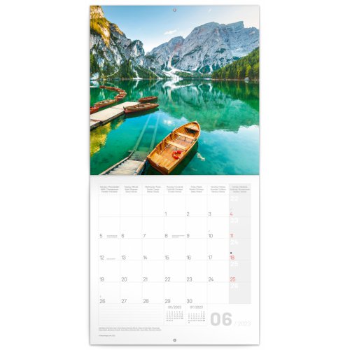 Poznámkový kalendář Alpy 2023, 30 × 30 cm - obrázek