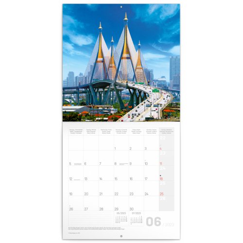 Poznámkový kalendář Mosty 2023, 30 × 30 cm - obrázek