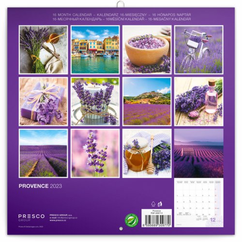 Poznámkový kalendář Provence 2023, voňavý, 30 × 30 cm - obrázek
