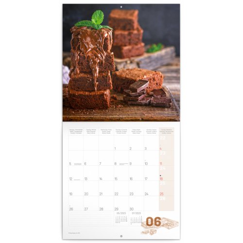 Poznámkový kalendář Čokoláda 2023, voňavý, 30 × 30 cm - obrázek