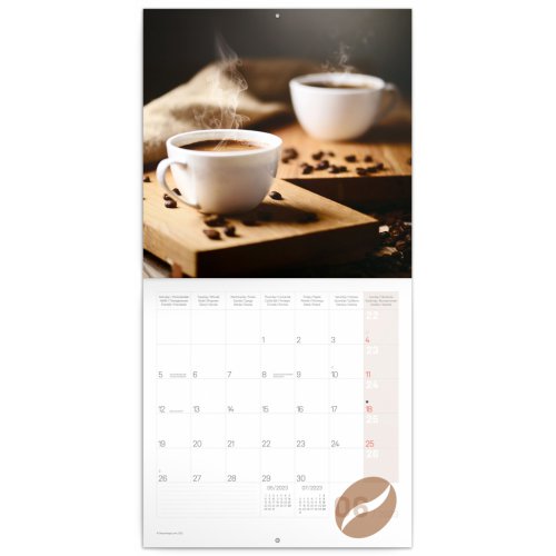 Poznámkový kalendář Káva 2023, voňavý, 30 × 30 cm - obrázek
