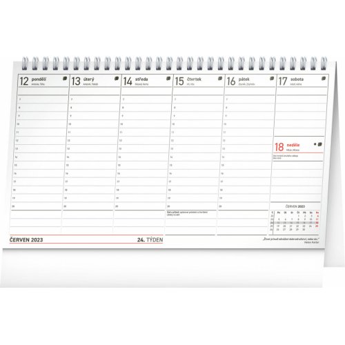 Stolní kalendář Poznámkový daňový s citáty 2023, 25 × 14,5 cm - obrázek
