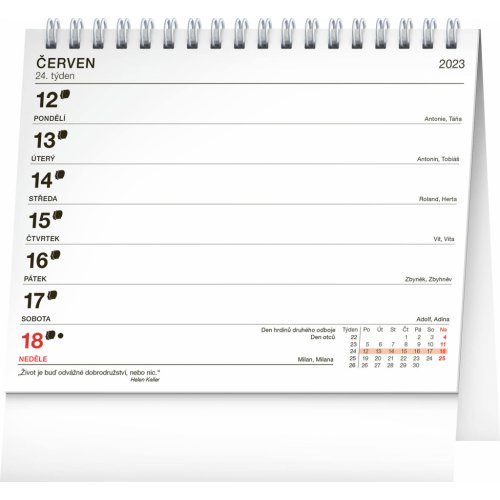 Stolní kalendář Plánovací s citáty 2023, 16,5 × 13 cm - obrázek