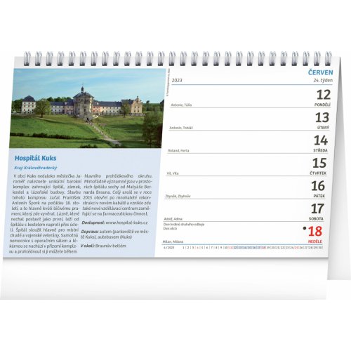 Stolní kalendář Tipy na výlety 2023, 23,1 × 14,5 cm - obrázek