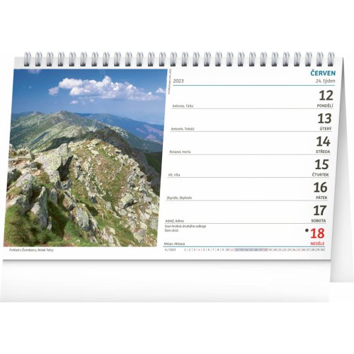 Stolní kalendář Až na vrcholky hor 2023, 23,1 × 14,5 cm - obrázek