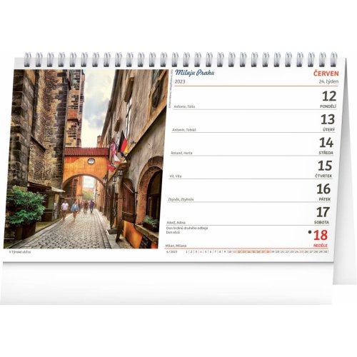 Stolní kalendář Praha – Miluju Prahu 2023, 23,1 × 14,5 cm - obrázek