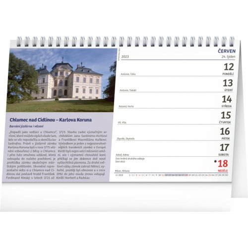 Stolní kalendář Hrady a zámky 2023, 23,1 × 14,5 cm - obrázek