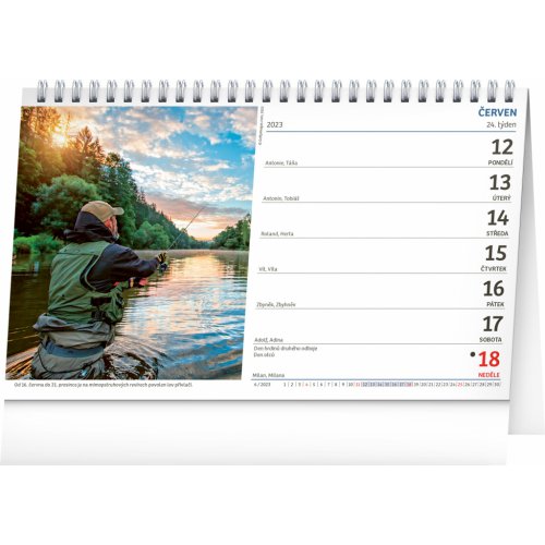 Stolní Rybářský kalendář 2023, 23,1 × 14,5 cm - obrázek