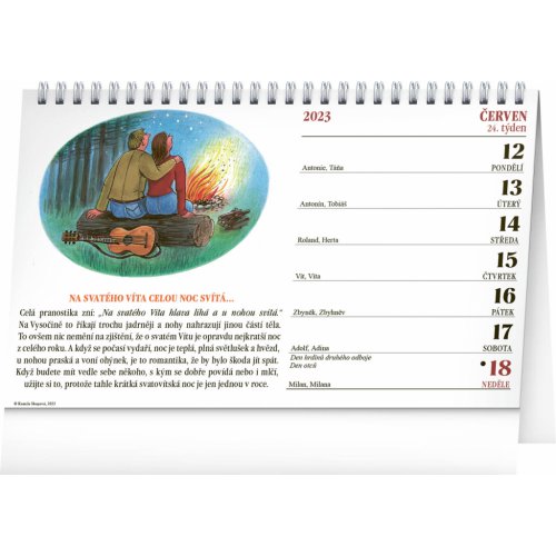 Stolní kalendář Lidová přísloví III. na rok 2023 – Kamila Skopová, 23,1 × 14,5 cm - obrázek