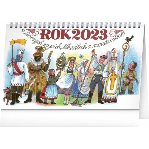 Stolní kalendář Lidová přísloví III. na rok 2023 – Kamila Skopová, 23,1 × 14,5 cm