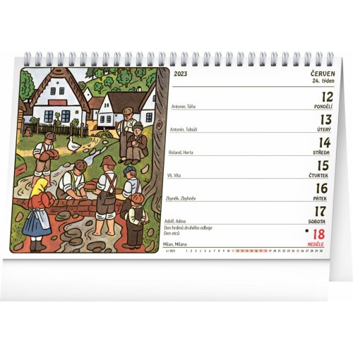 Stolní kalendář Josef Lada 2023, 23,1 × 14,5 cm - obrázek