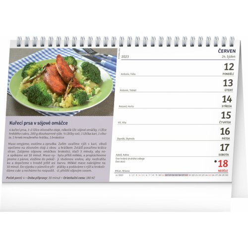 Stolní kalendář Domácí kuchyně 2023, 23,1 × 14,5 cm - obrázek