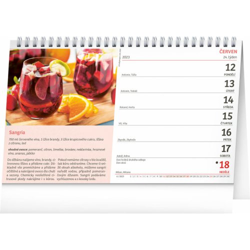 Stolní kalendář Sladké recepty 2023, 23,1 × 14,5 cm - obrázek