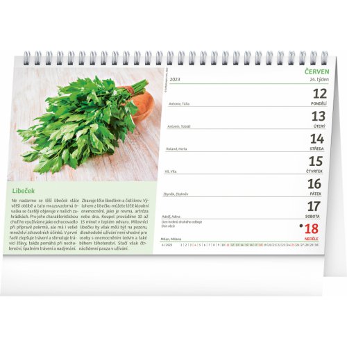 Stolní kalendář Přírodní lékárna 2023, 23,1 × 14,5 cm - obrázek