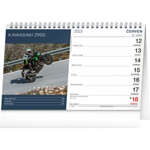 Stolní kalendář Motorky 2023, 23,1 × 14,5 cm - obrázek