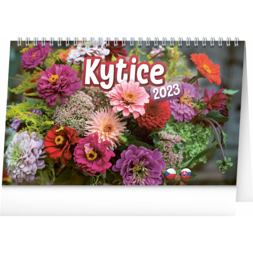Stolní kalendář Kytice CZ/SK 2023, 23,1 × 14,5 cm
