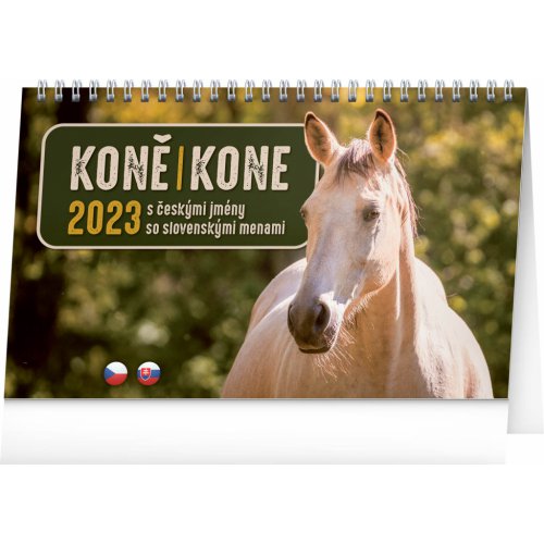 Stolní kalendář Koně – Kone CZ/SK 2023, 23,1 × 14,5 cm