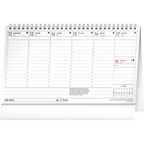 Stolový kalendár Poznámkový daňový s citátmi 2023, 25 × 14,5 cm - obrázek