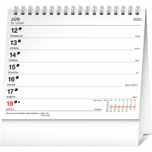 Stolový kalendár Plánovací s citátmi 2023, 16,5 × 13 cm - obrázek