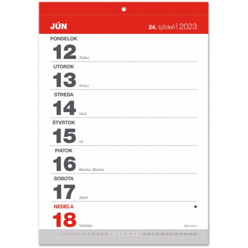 Nástěnný kalendár Trhací týždenný 2023 SK, A5 - obrázek