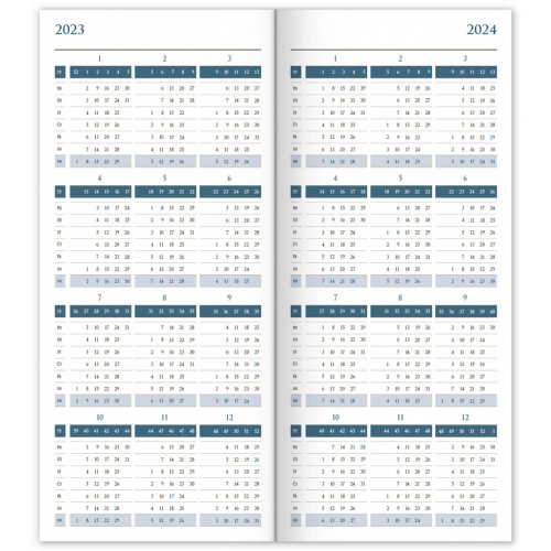 Kapesní diář Modrý 2023, plánovací měsíční, 8 × 18 cm - obrázek