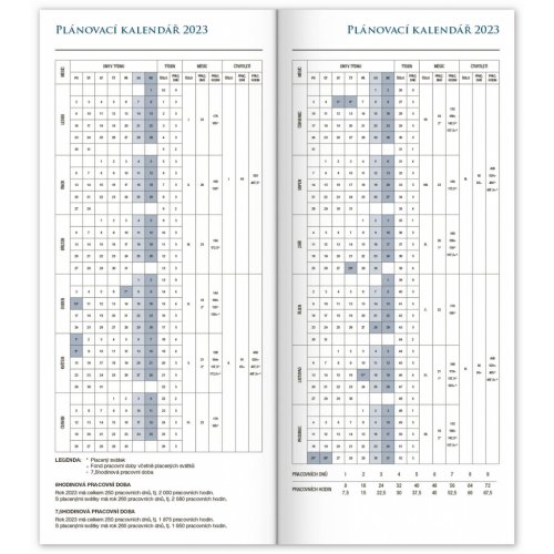 Kapesní diář Modrý 2023, plánovací měsíční, 8 × 18 cm - obrázek