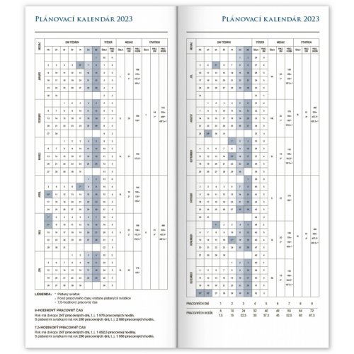 Vreckový diár Čierny kov 2023, plánovací mesačný, 8 × 18 cm - obrázek