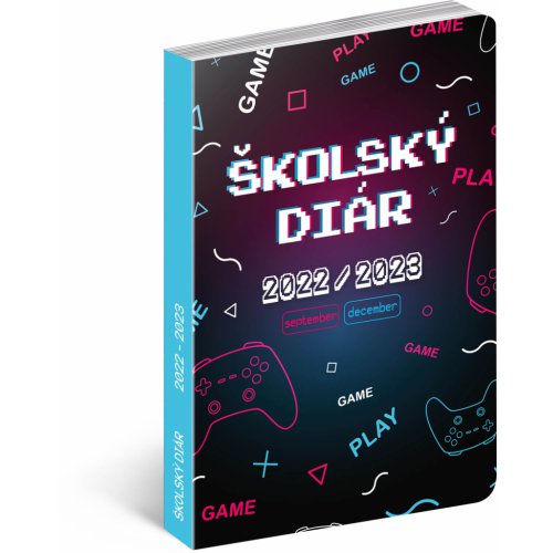 Školský diár Gamer (september 2022 – december 2023), 9,8 × 14,5 cm