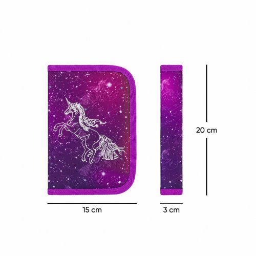 BAAGL Školní penál klasik dvě chlopně Unicorn Universe - obrázek