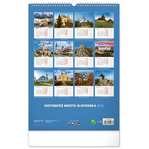 Nástěnný kalendář Historická místa Slovenska 2023, 33 × 46 cm - obrázek