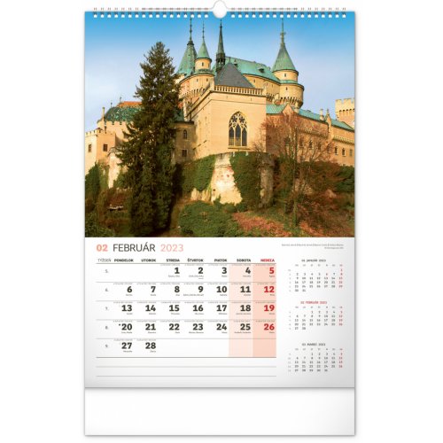Nástěnný kalendář Historická místa Slovenska 2023, 33 × 46 cm - obrázek