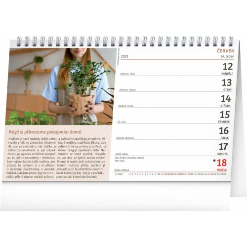 Stolní kalendář Pokojovky 2023, 23,1 × 14,5 cm - obrázek