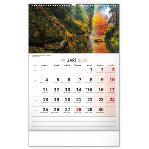 Nástěnný kalendář 2023 s extra velkým kalendáriem, 33 × 46 cm - obrázek