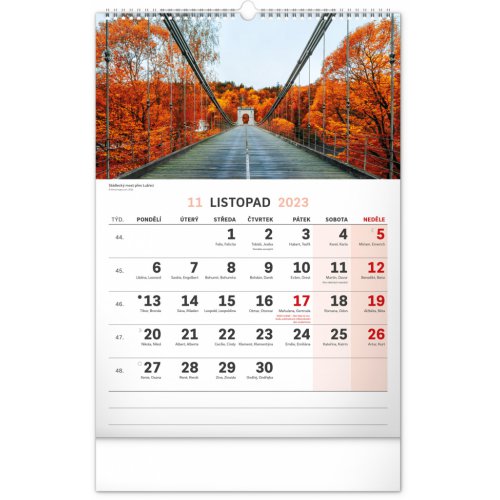 Nástěnný kalendář 2023 s extra velkým kalendáriem, 33 × 46 cm - obrázek