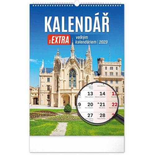 Nástěnný kalendář 2023 s extra velkým kalendáriem, 33 × 46 cm