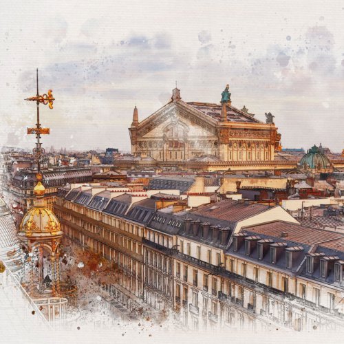 Poznámkový kalendář Paříž 2023, 30 × 30 cm - obrázek