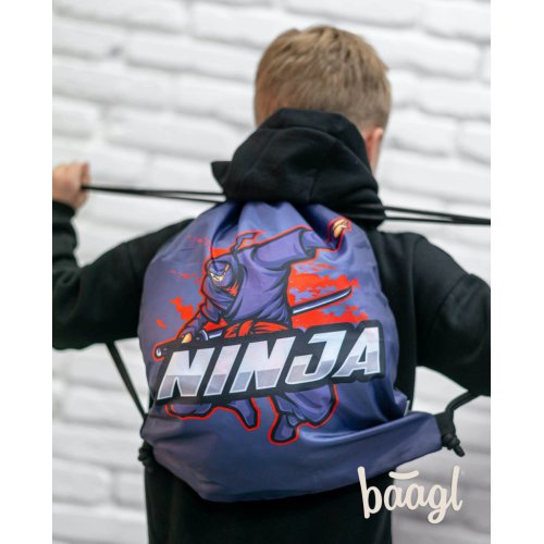 Školní set BAAGL 5 Ergo Ninja: aktovka, penál, sáček, desky, box - obrázek