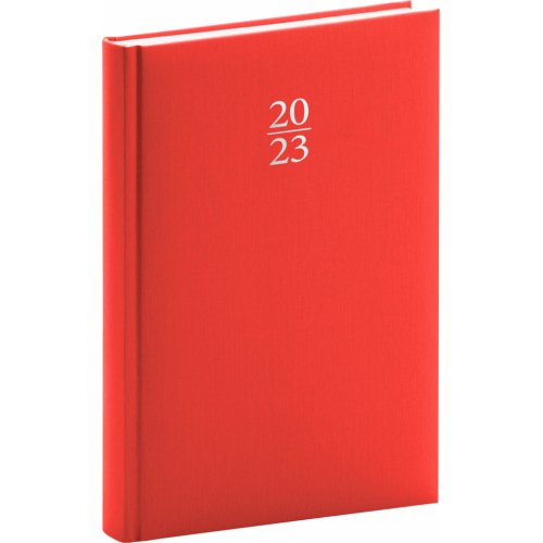 Denní diář Capys 2023, červený, 15 × 21 cm