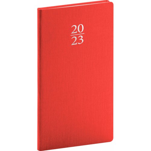 Kapesní diář Capys 2023, červený, 9 × 15,5 cm