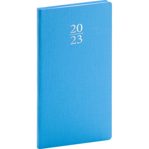 Kapesní diář Capys 2023, světle modrý, 9 × 15,5 cm