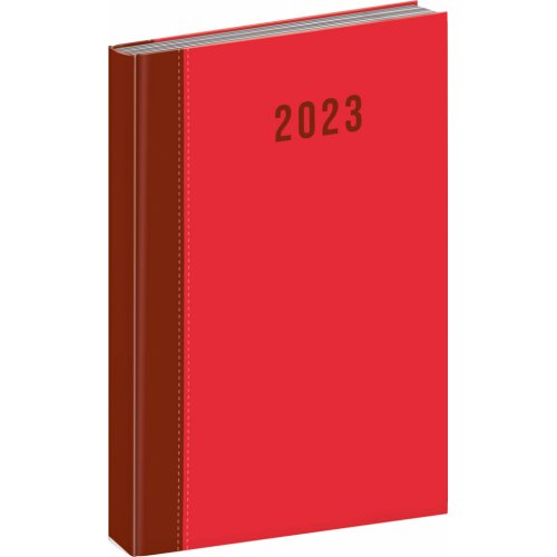 Denní diář Cambio 2023, červený, 15 × 21 cm