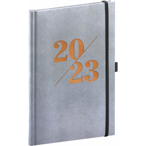 Týdenní diář Vivella Fun 2023, stříbrný, 15 × 21 cm
