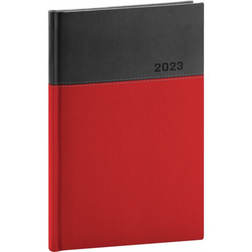 Týdenní diář Dado 2023, červenočerný, 15 × 21 cm