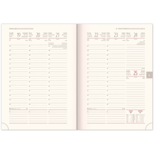 Týdenní diář Memory 2023, fialový, 15 × 21 cm - obrázek