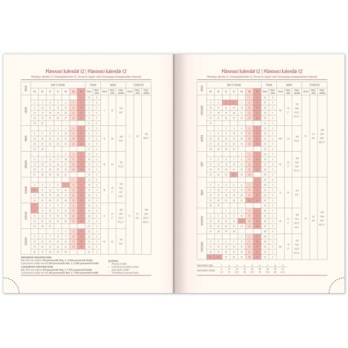 Týdenní diář Diamante 2023, červený, 15 × 21 cm - obrázek