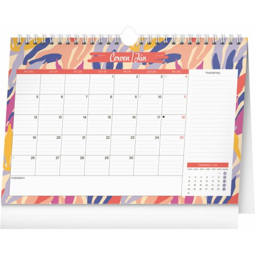 Měsíční plánovací kalendář Listy s háčkem 2023, 30 × 21 cm - obrázek