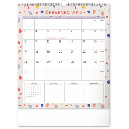 Nástěnný plánovací kalendář Terazzo 2023, 30 × 34 cm - obrázek